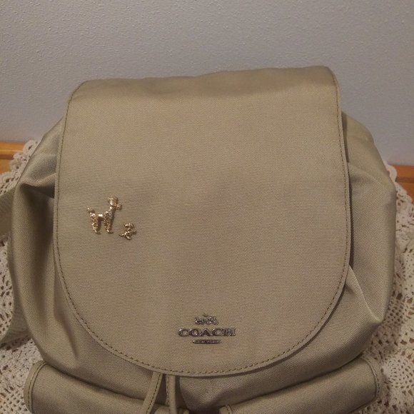Beige Coach Drawstring Backpack - Picture 5 of 5